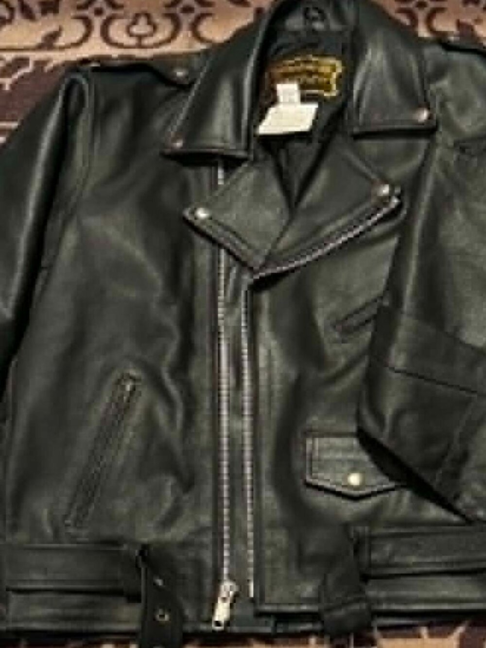 Mens Size XL Genuine Leather Biker Jacket and Highway Hawks Leather Vest